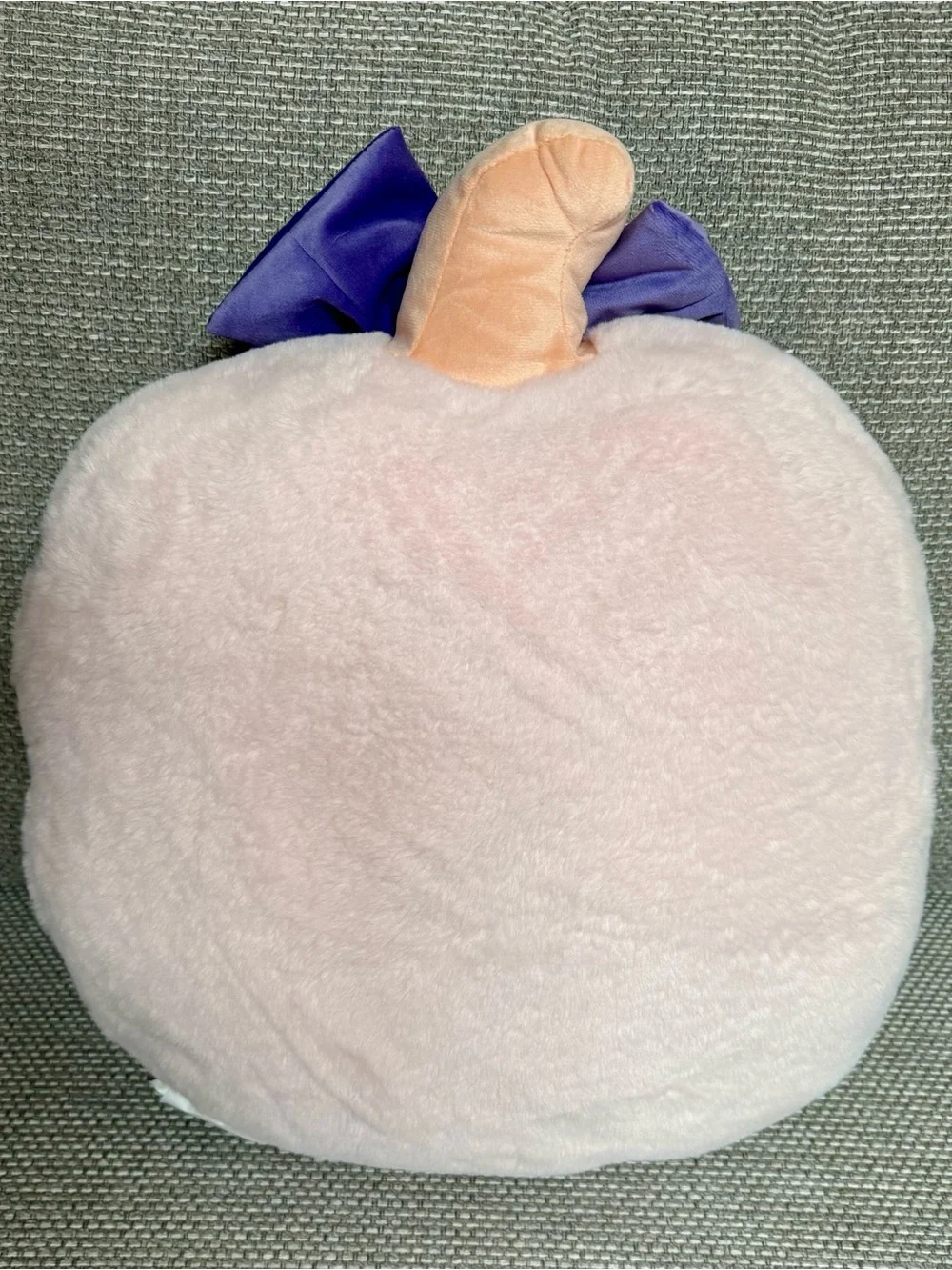 Halloween 🎃 🦇 👻 Pink Plush Pumpkin Pillow Embroidered w/ Ghosts, Bats, Black Cat